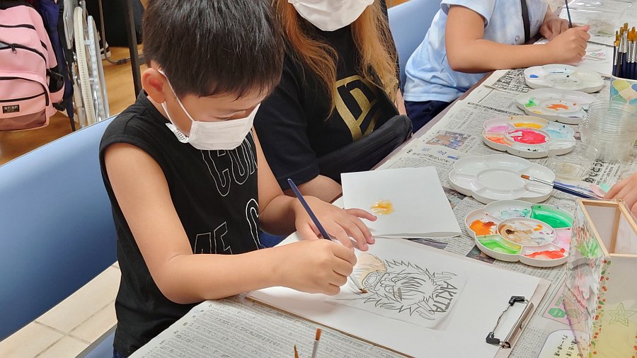 ミニ絵どうろう絵付け体験・美人画塗り絵体験